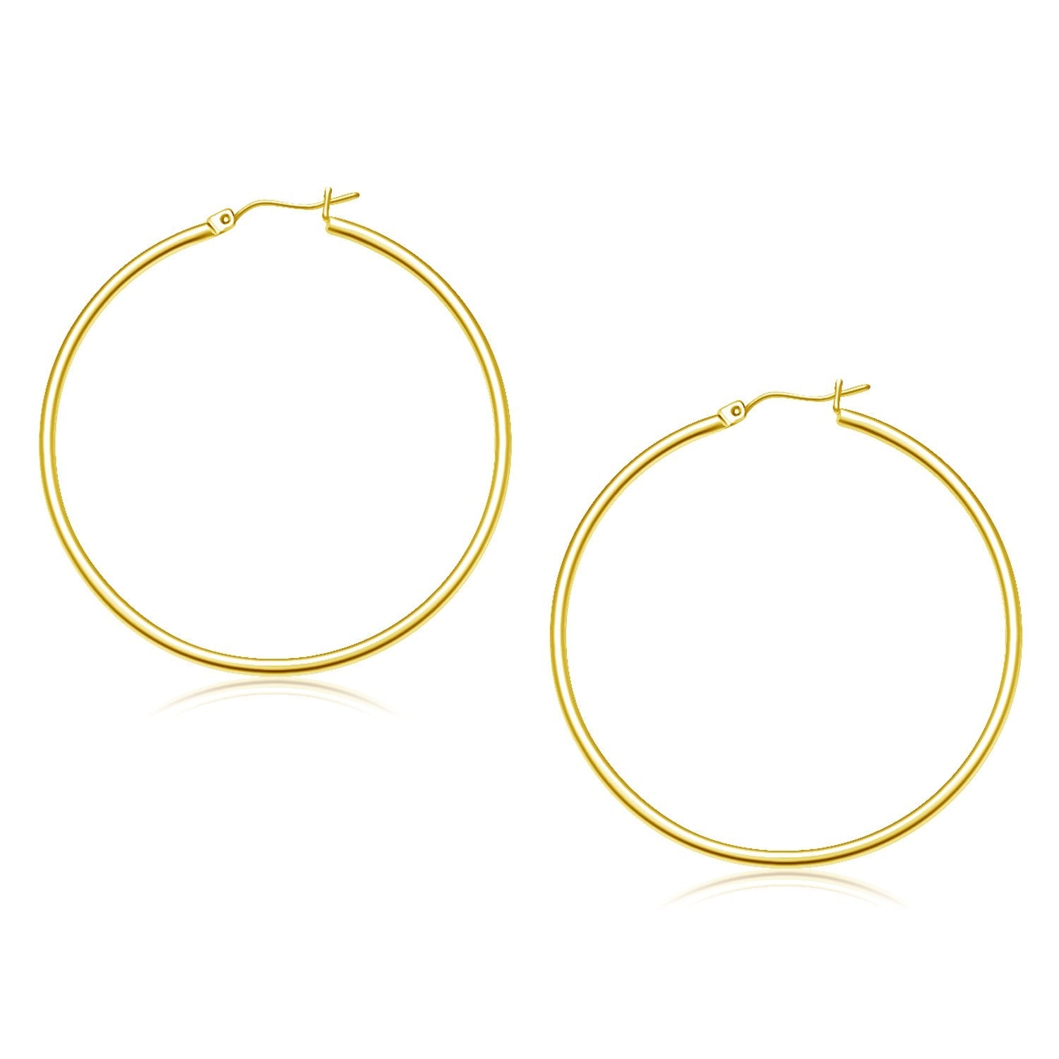14k Yellow Gold Polished Hoop Earrings (2x45mm)