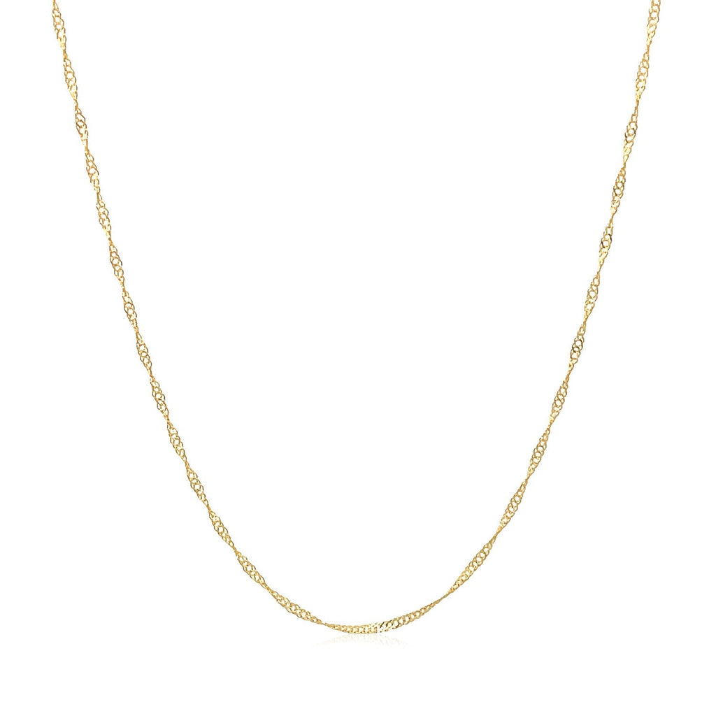 14k Yellow Gold Singapore Chain 0.6mm (0.60 mm)