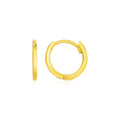 14k Yellow Gold Petite Polished Round Hoop Earrings(1.3x11.5mm)