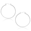 10k White Gold Polished Hoop Earrings (1.5x40mm)