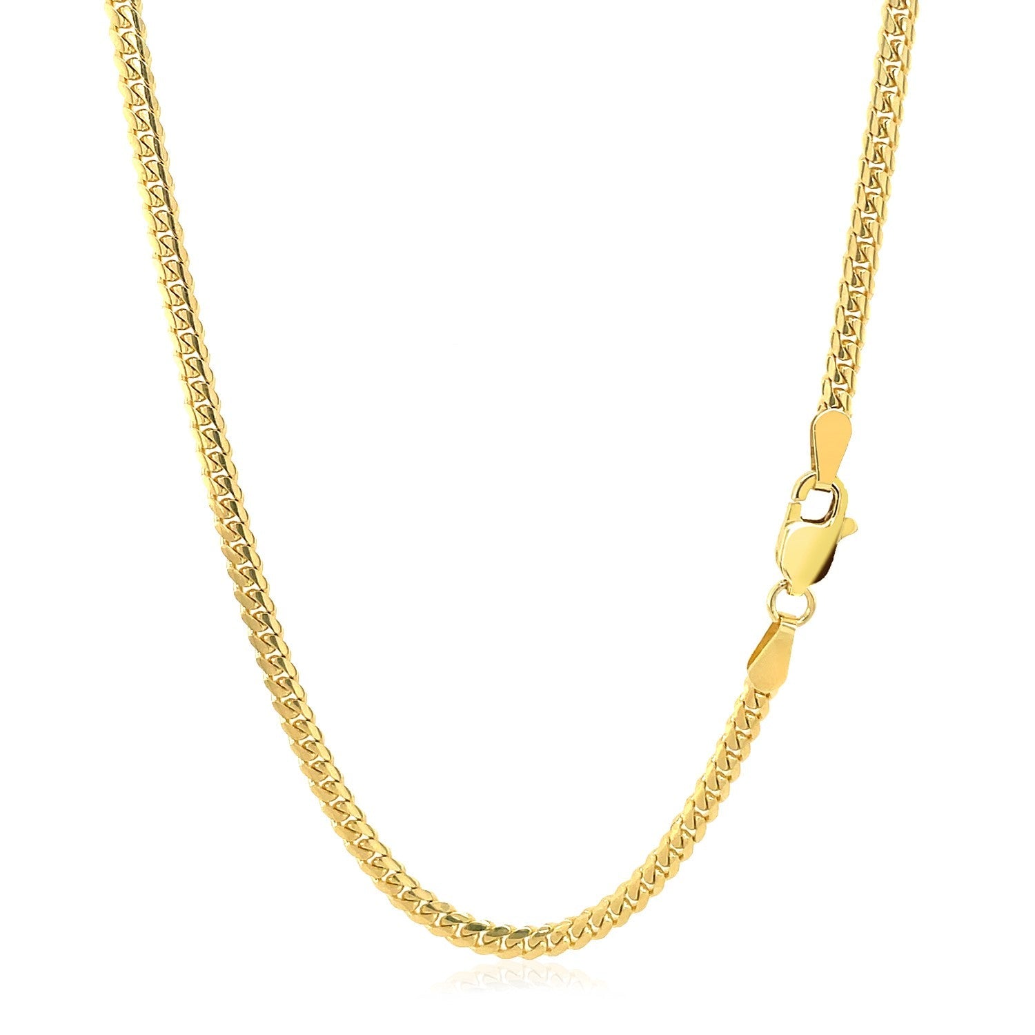 14k Yellow Gold Classic Solid Miami Cuban Chain (2.60 mm)
