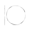 Sterling Silver Large Polished Round Hoop Earrings(60mm)