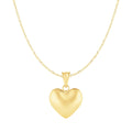 Puffed Heart Pendant in 10k Yellow Gold