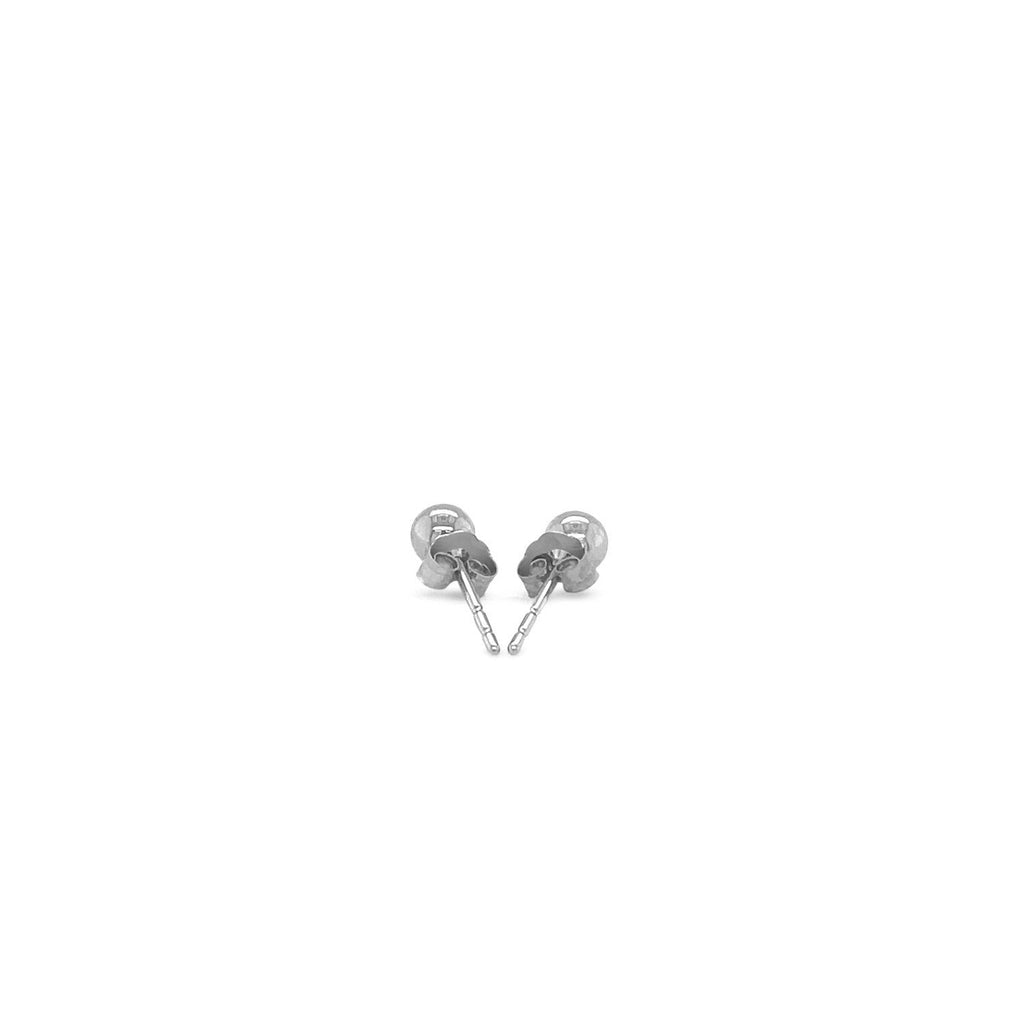 14k White Gold Round Stud Earrings (4mm)