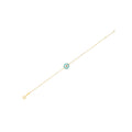 14k Yellow Gold Blue Evil Eye Bracelet