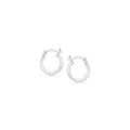 Sterling Silver Rhodium Plated Thin and Small Polished Hoop Earrings (2x10mm)