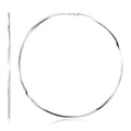 Sterling Silver Large Polished Round Hoop Earrings(70mm)