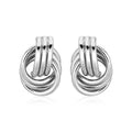 Polished Love Knot Earrings with Interlocking Rings in Sterling Silver(15mm)