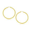 10k Yellow Gold Polished Hoop Earrings (3x30mm)