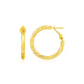 14k Yellow Gold Petite Twisted Round Hoop Earrings