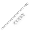 Rhodium Plated Sterling Silver Curb Style Bracelet (7.90 mm)