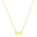 14k Yellow Gold Polished Mini Bar Necklace