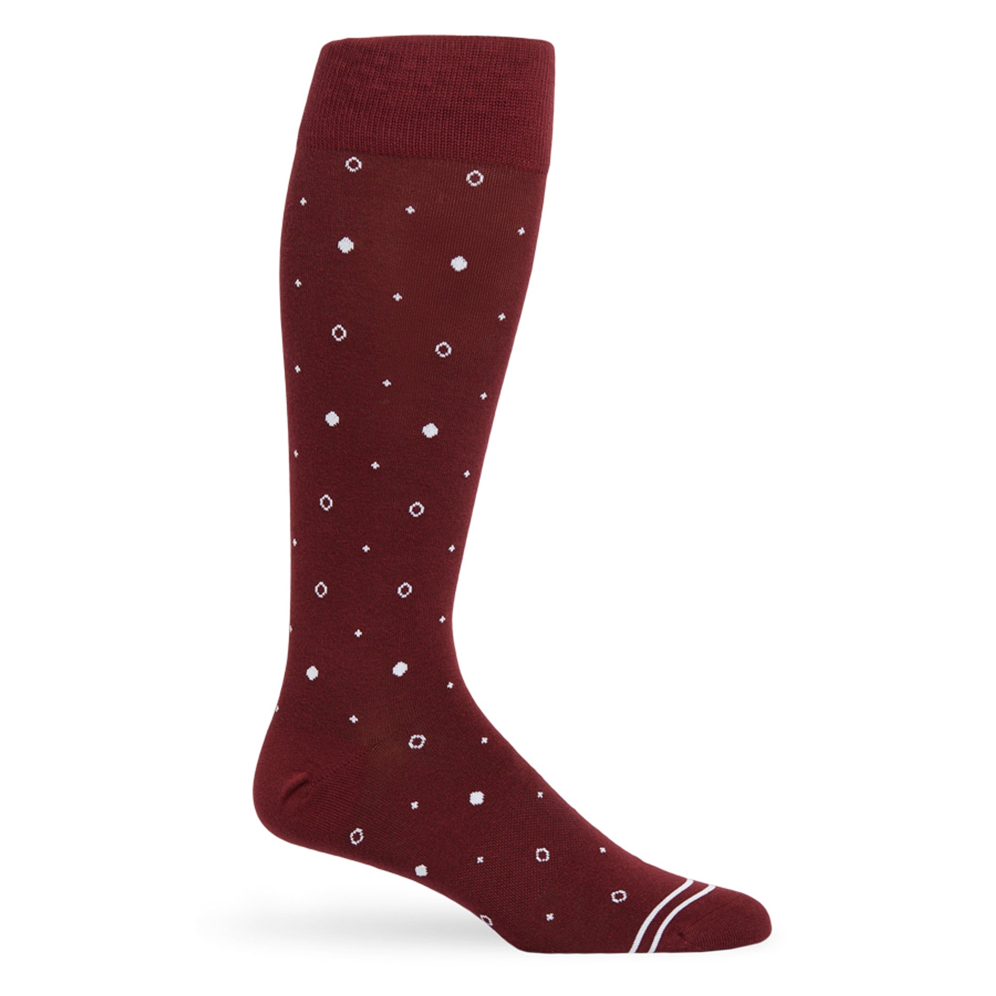 Maroon Mixed Dot Dress Socks