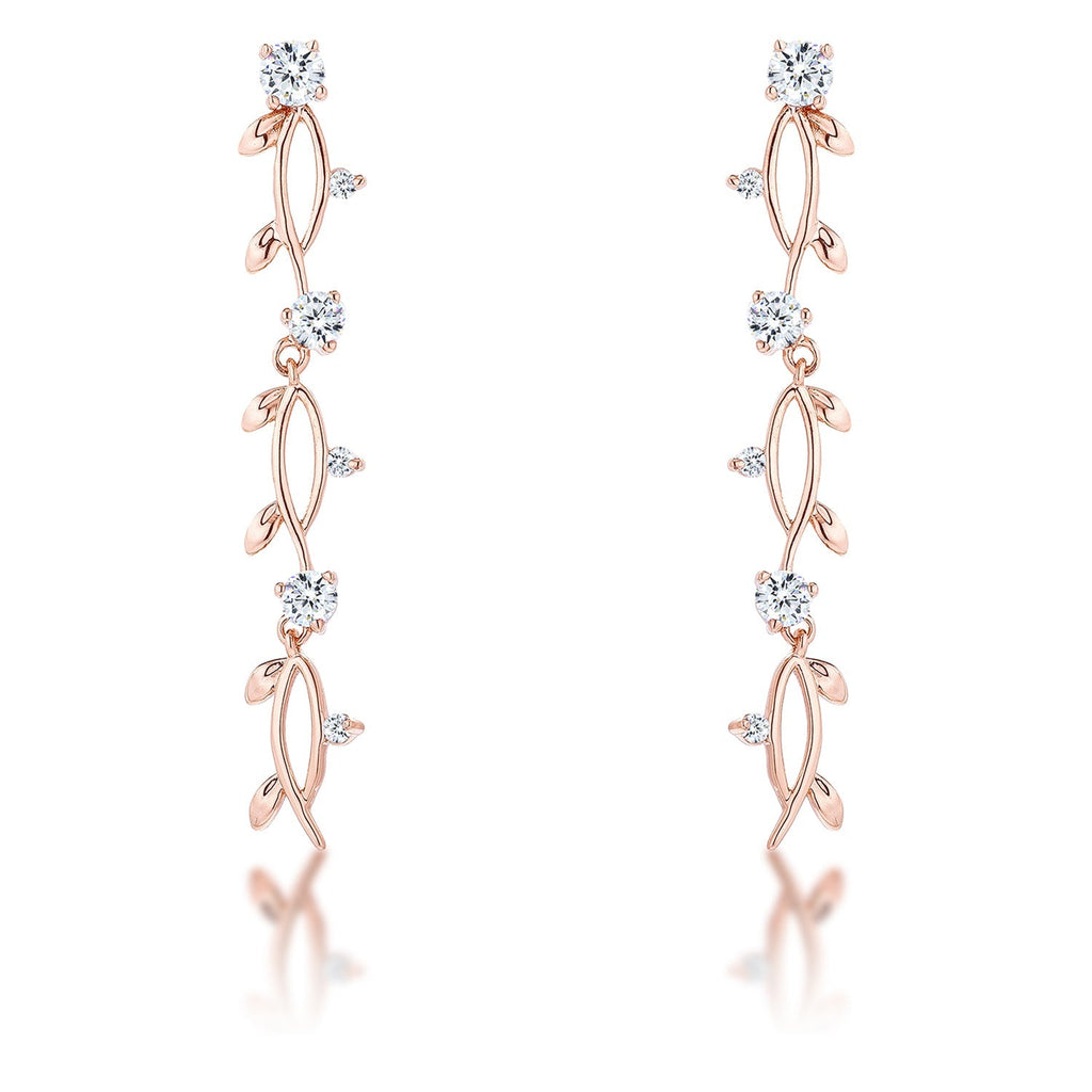 Avera 1.1Ct Vine Design Plated Earrings