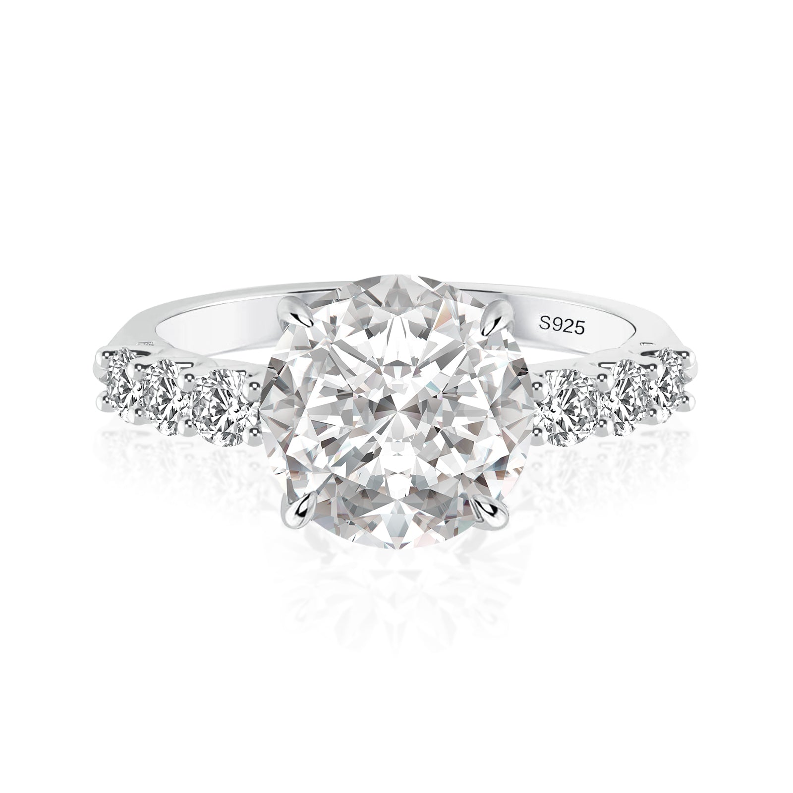 Rodiffy Moissanite 4.0 Ct Round White Gold Engagement Ring