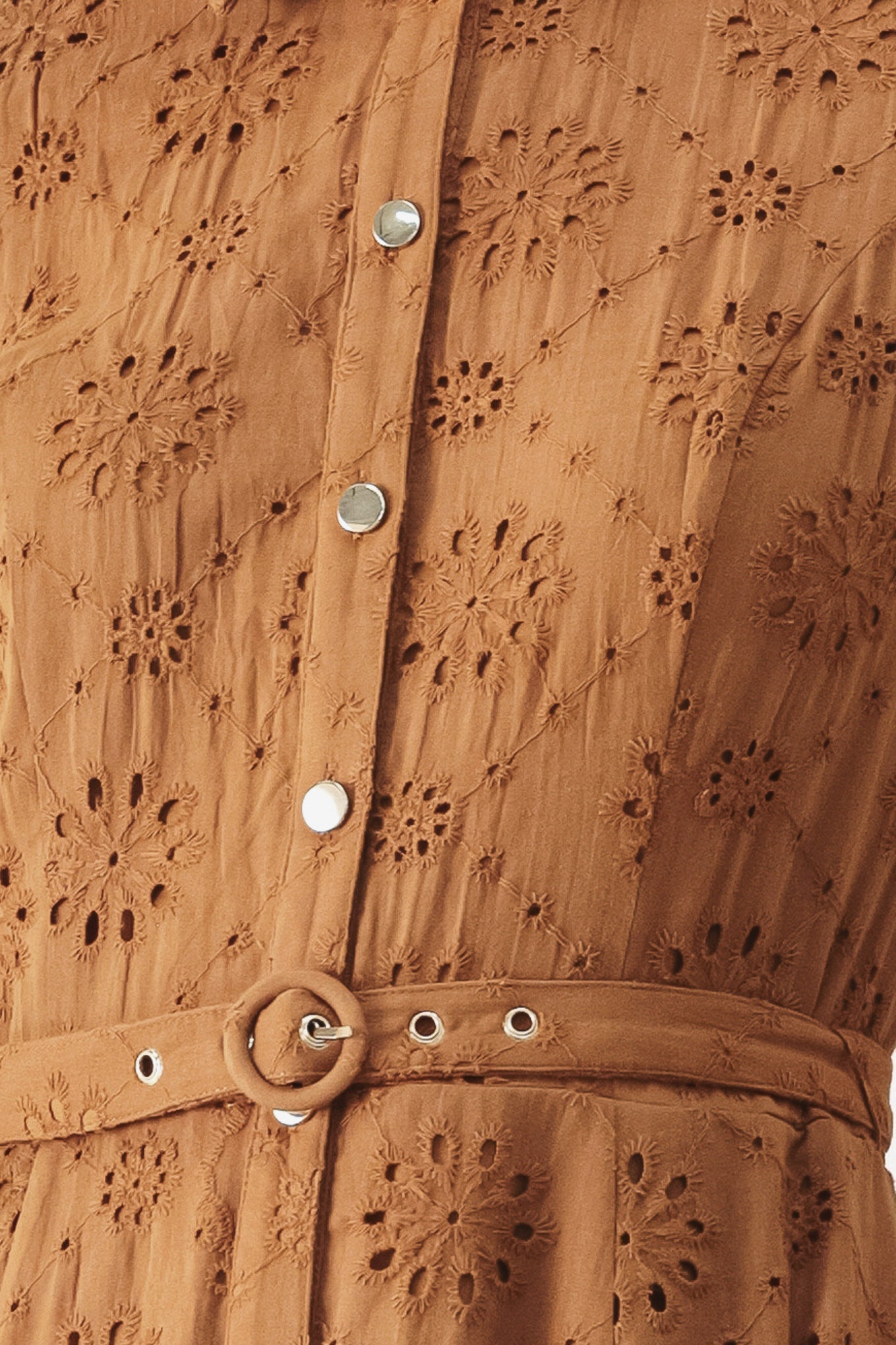TIMELESS LOVE WOVEN EYELET MIDI DRESS
