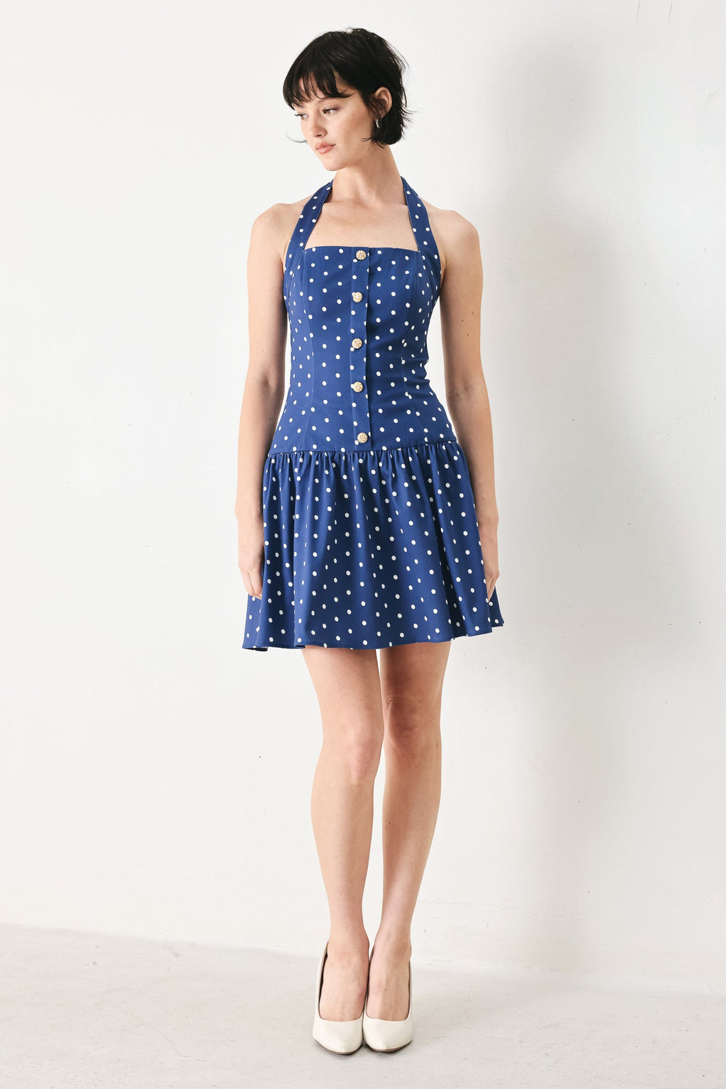 DOTS & DREAMS WOVEN MINI DRESS