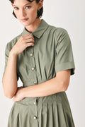 COUNTRYSIDE CHARM WOVEN MIDI DRESS