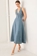 SUNDAY MUSE DENIM MIDI DRESS