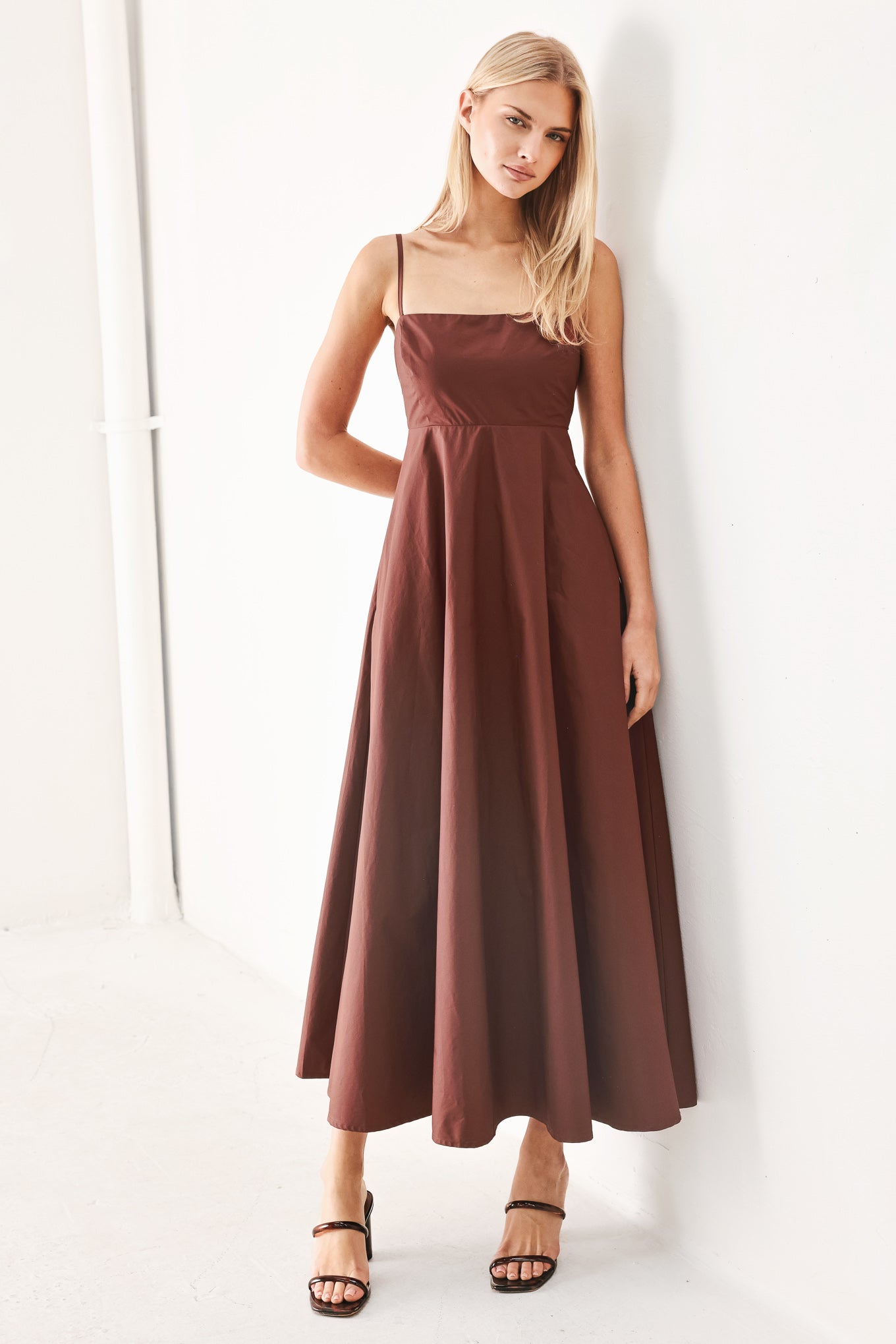 QUIET LUXE WOVEN MIDI DRESS