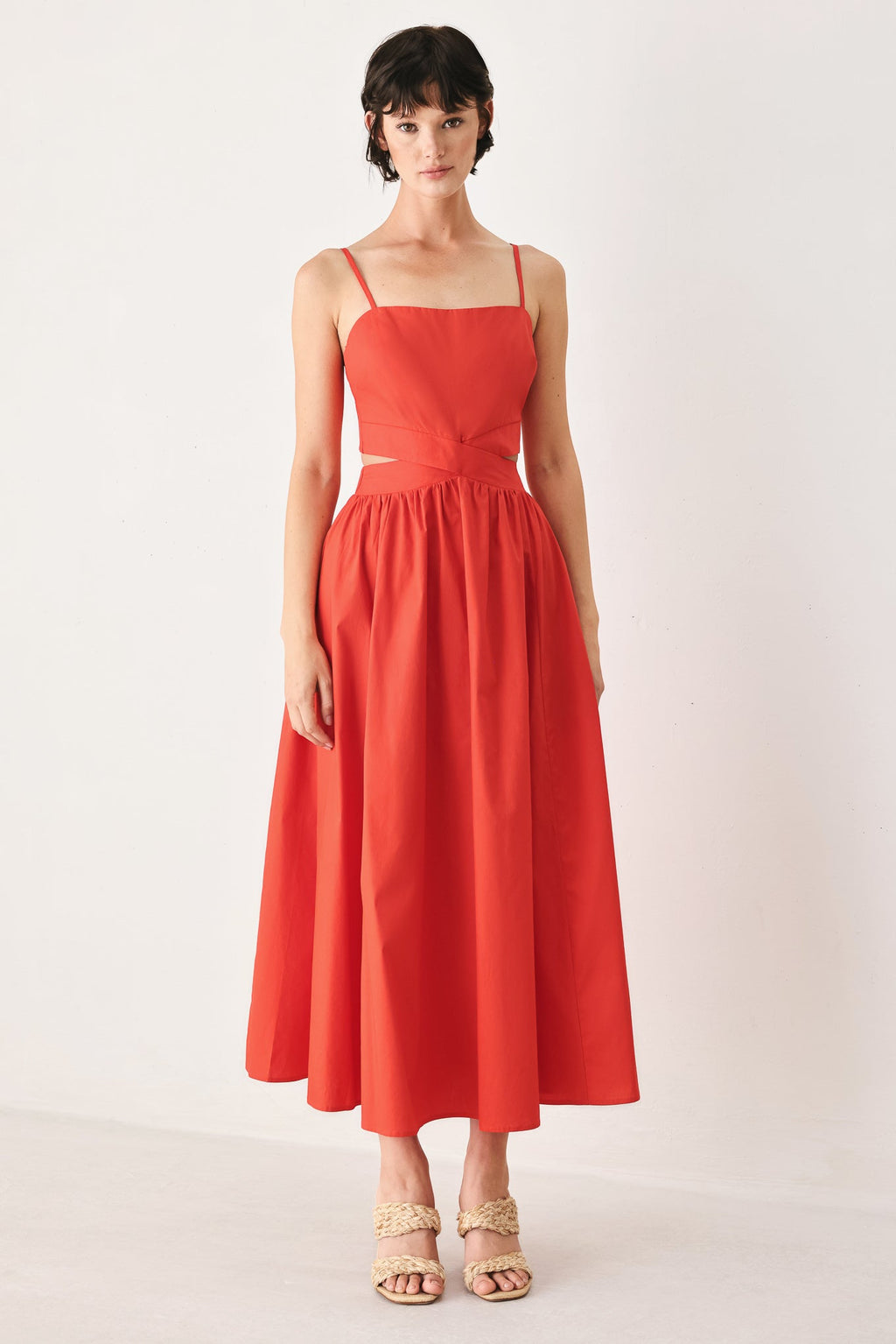 THE RIVIERA NIGHTS WOVEN MIDI DRESS