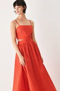 THE RIVIERA NIGHTS WOVEN MIDI DRESS