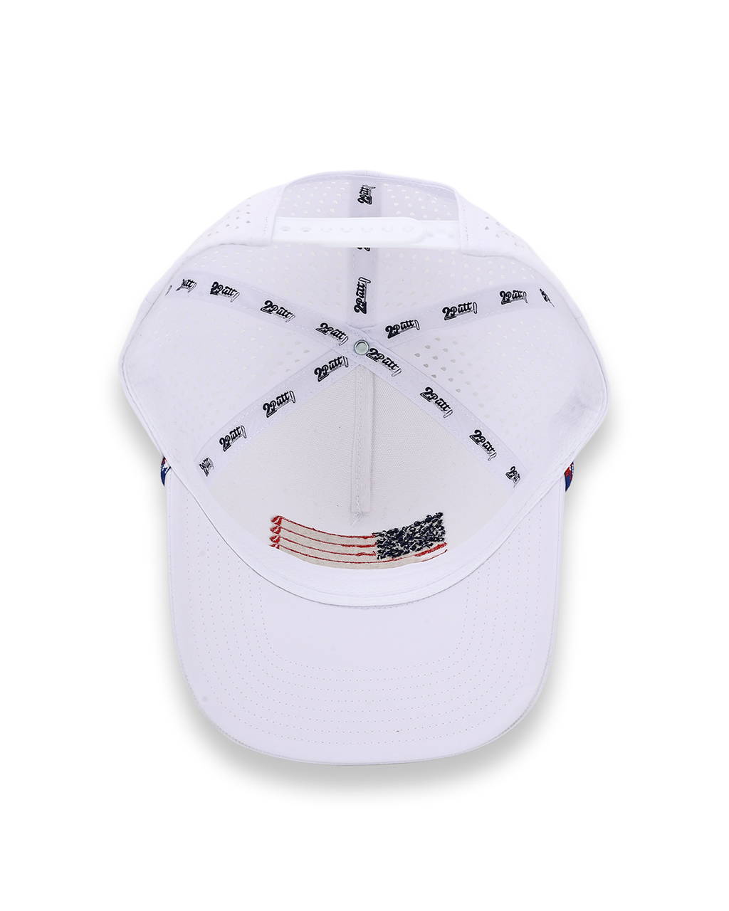 American Flag Rope Flat Bill Hat (white)