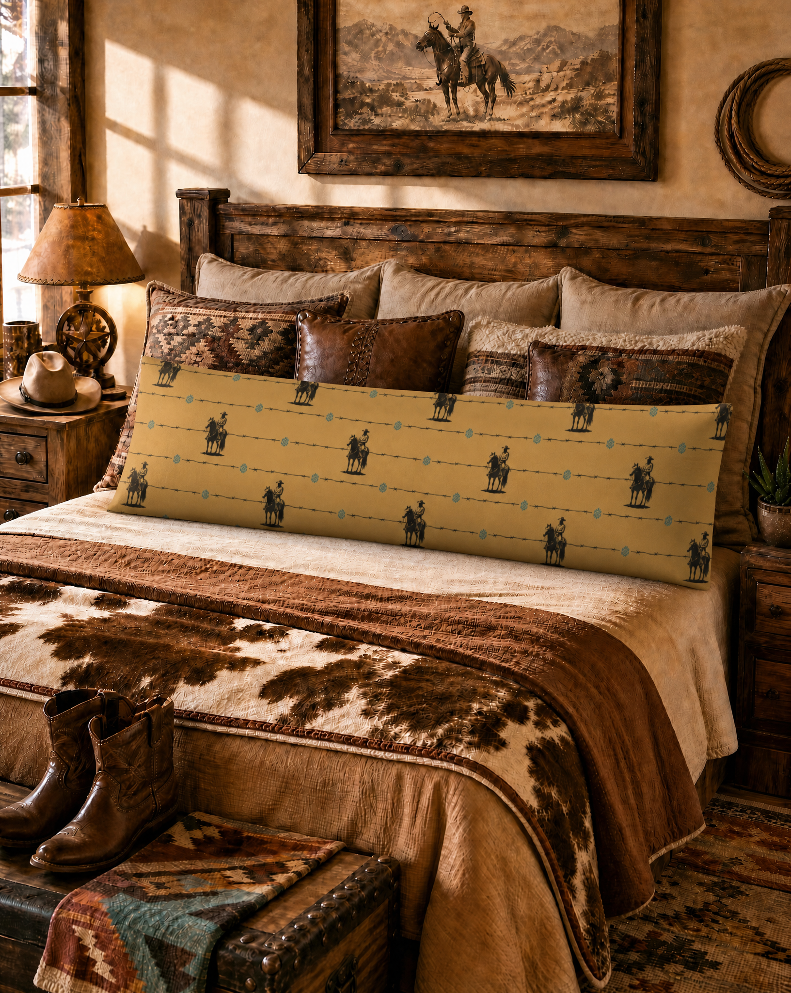 Baha Ranch Saddle Up Body Pillow Cover Made in America