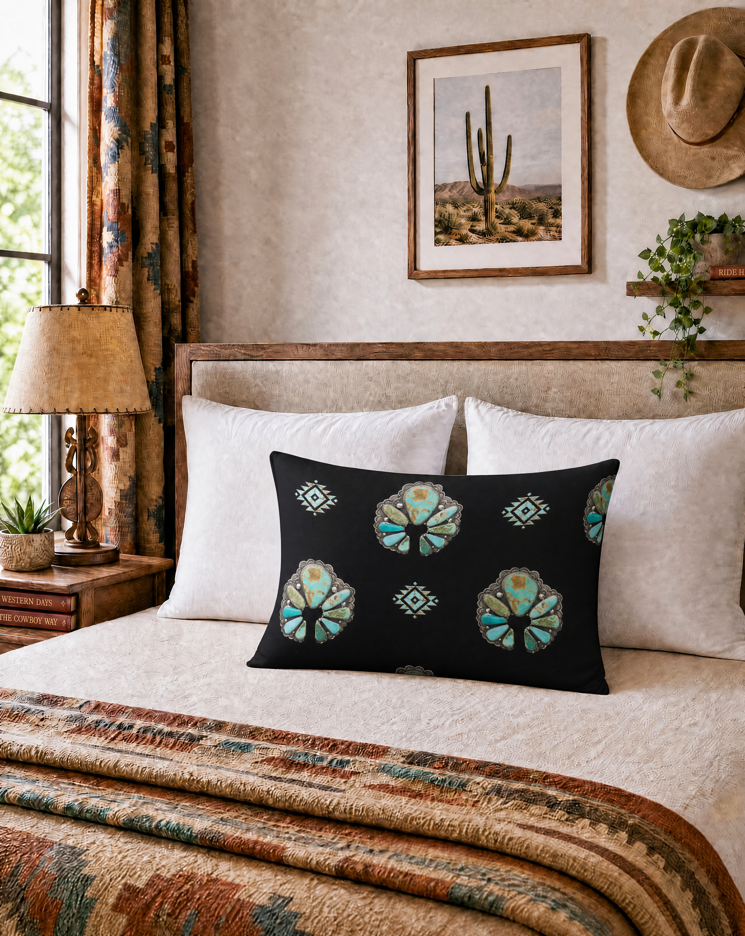Baha Ranch Turquoise Naja Pillow Case Made in America