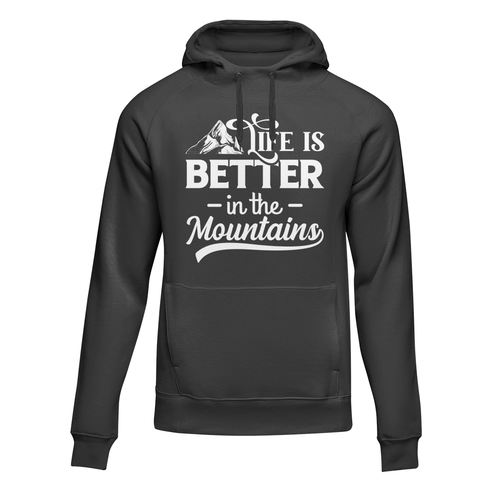 Hiking Life Is Better In The Mountains Adult Fleece Hoodie