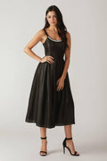 FLUTTERING FIELDS WOVEN MIDI DRESS