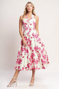 ROSY AFTERNOON WOVEN MIDI DRESS