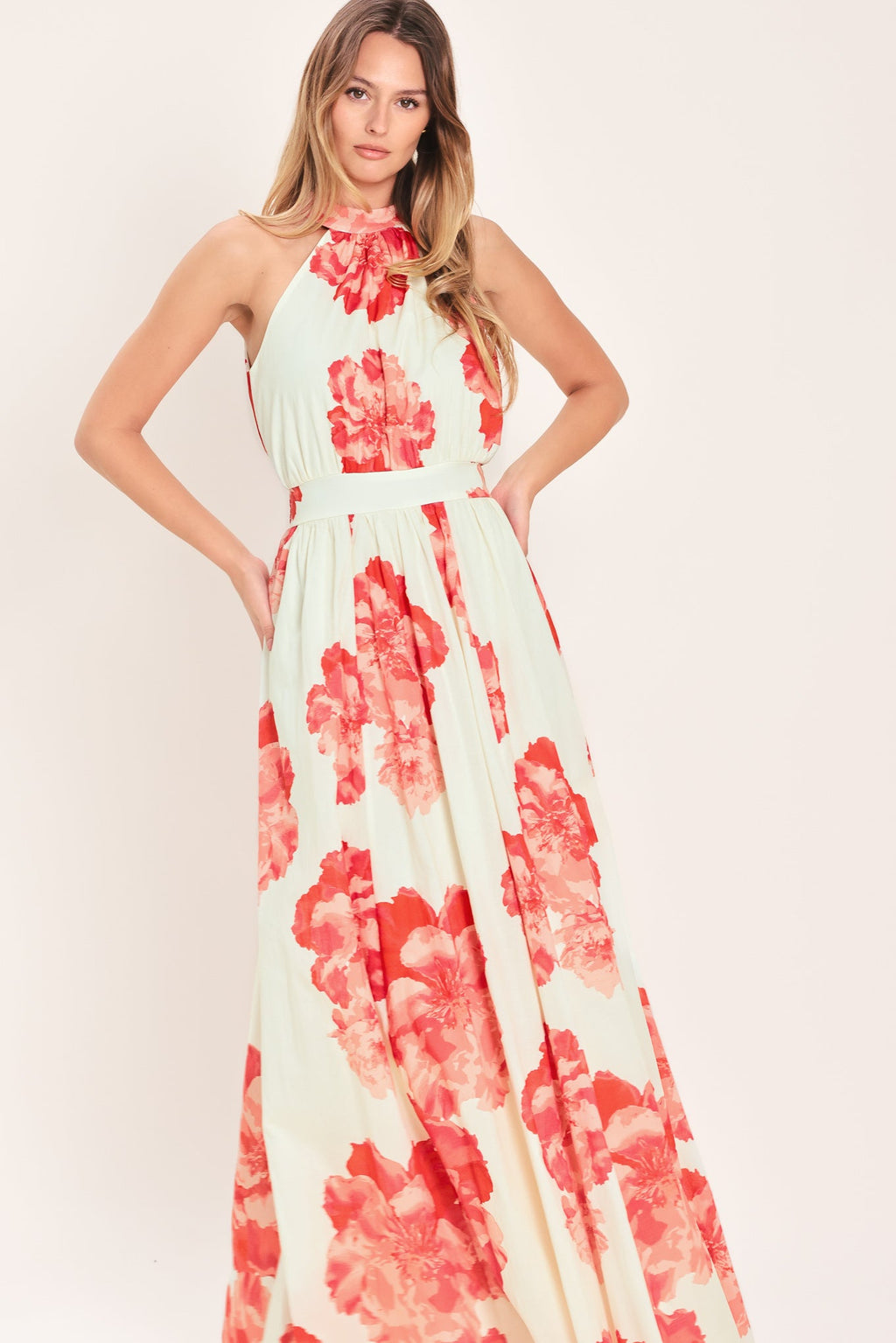 BLOOMING LOVE WOVEN MAXI DRESS