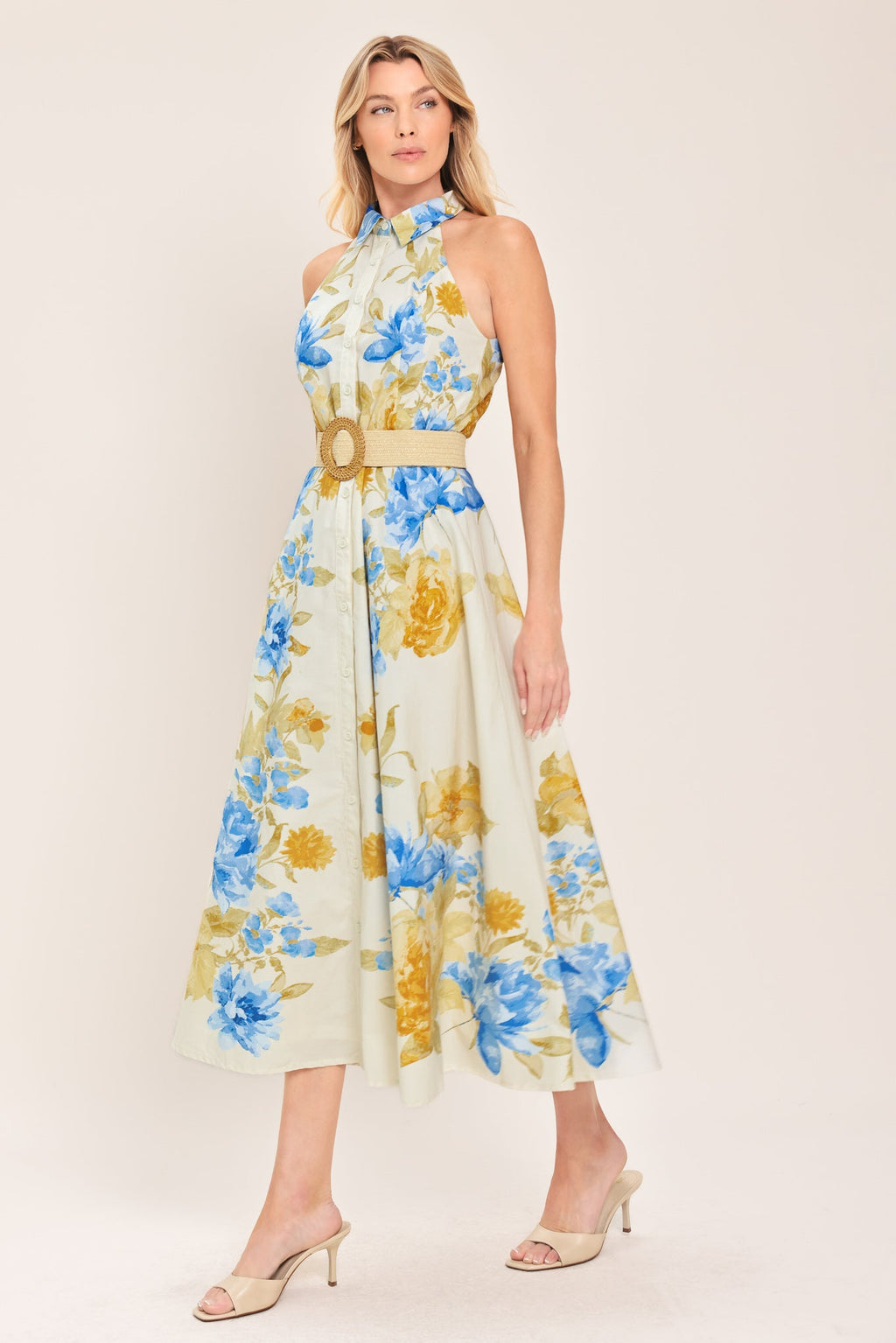 SUNNY DAYDREAM WOVEN MIDI DRESS
