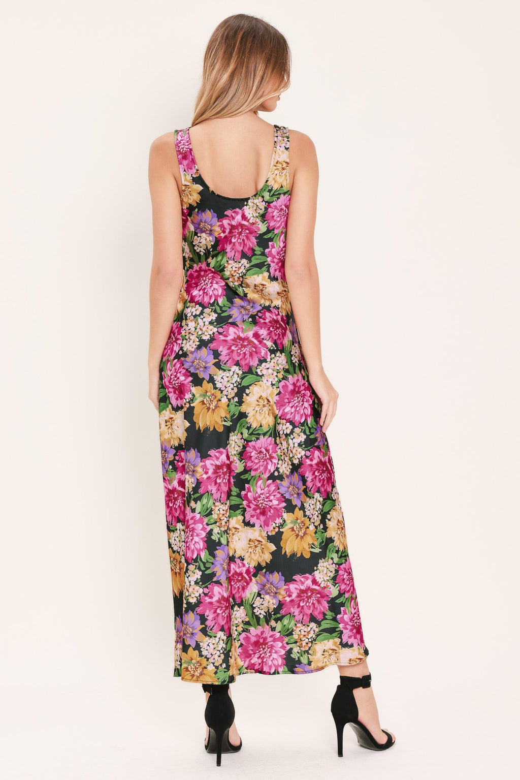 MIDNIGHT GARDEN WOVEN MIDI DRESS