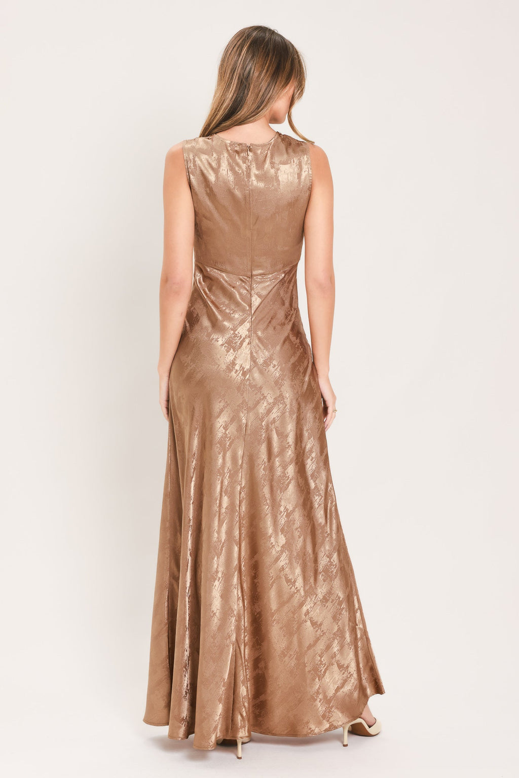 LUMINOUS CHAMPAGNE KISS WOVEN MAXI DRESS