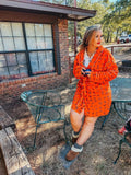 Baha Ranch Rust Cattle Brands Women's Western Bath Robe