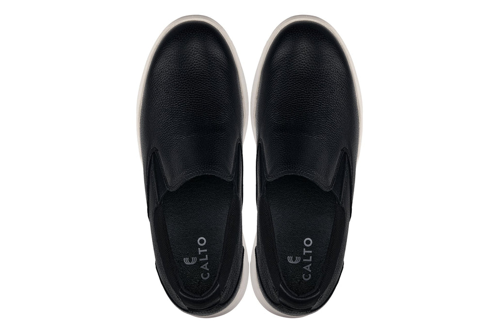 CALTO - J1420 - 2.8 Inches Taller (Onyx) - Leather Loafers