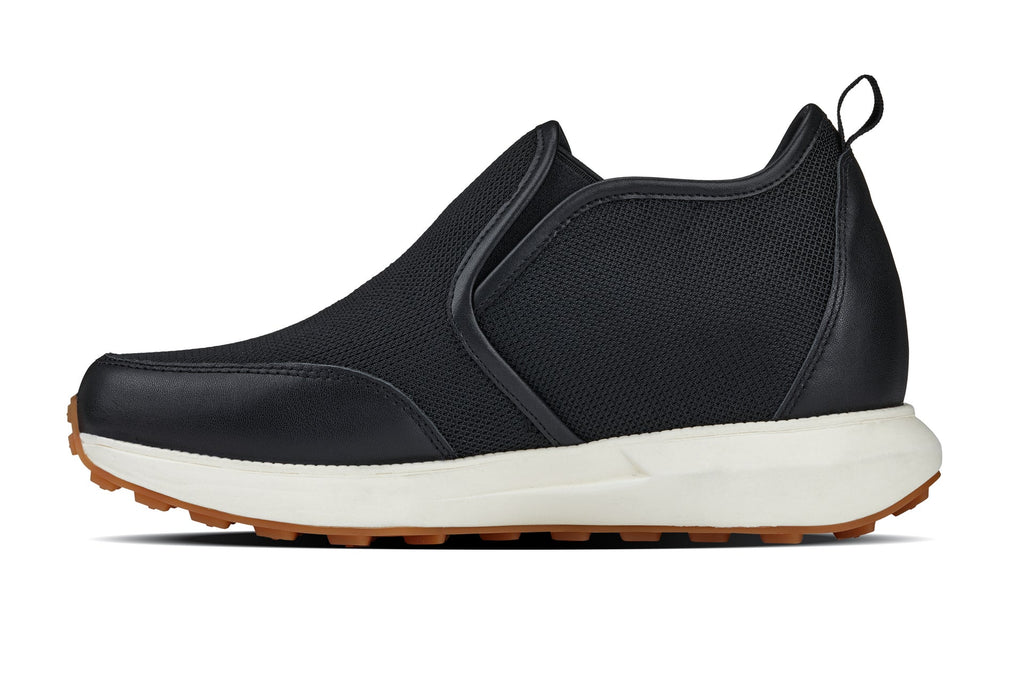 CALTO - J1433  - 3.3 Inches Taller (Black) - Casual Chunky Sole Sneaker Loafers