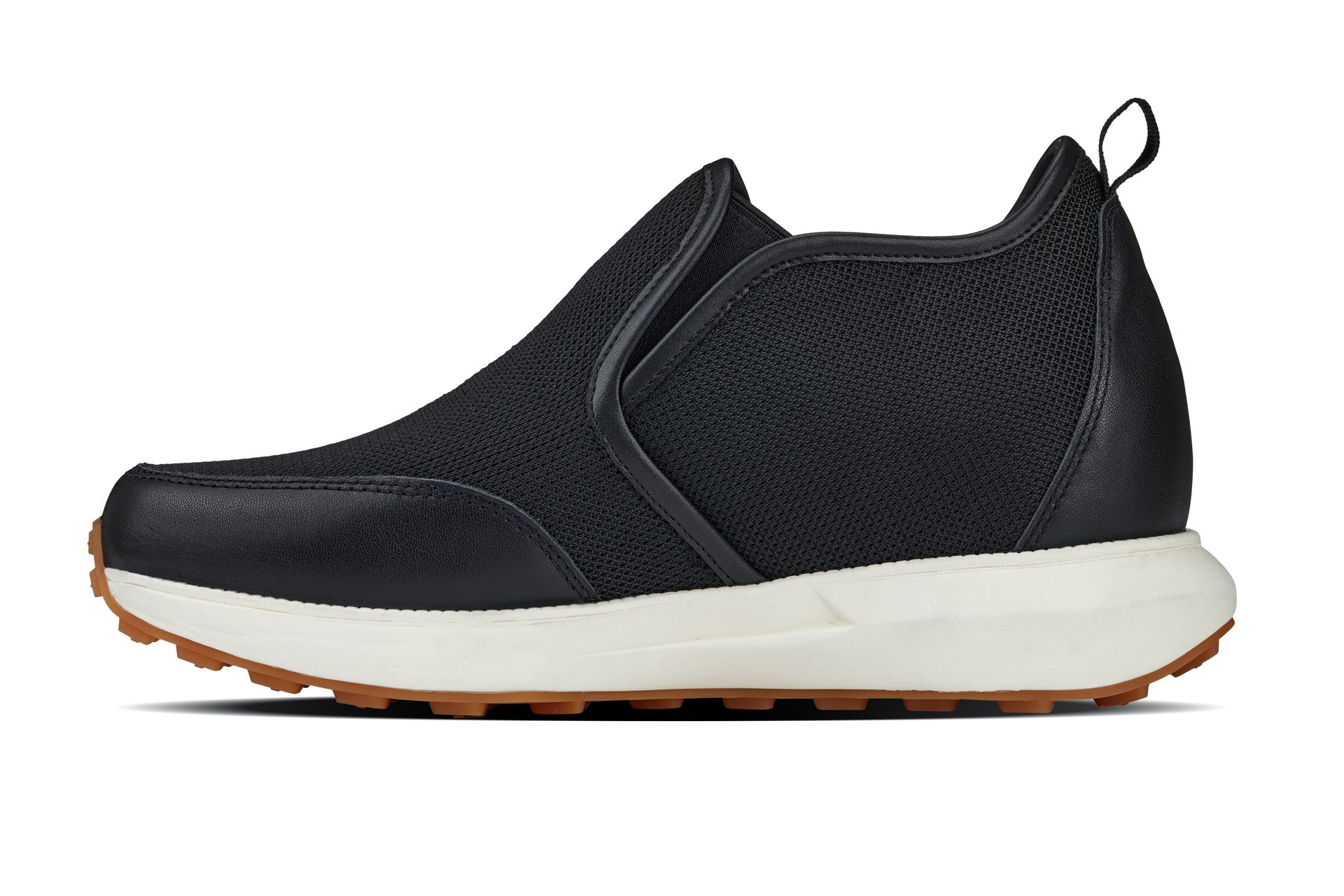 CALTO - J1433  - 3.3 Inches Taller (Black) - Casual Chunky Sole Sneaker Loafers