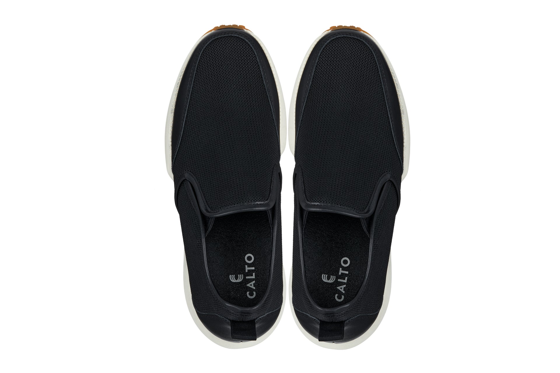 CALTO - J1433  - 3.3 Inches Taller (Black) - Casual Chunky Sole Sneaker Loafers