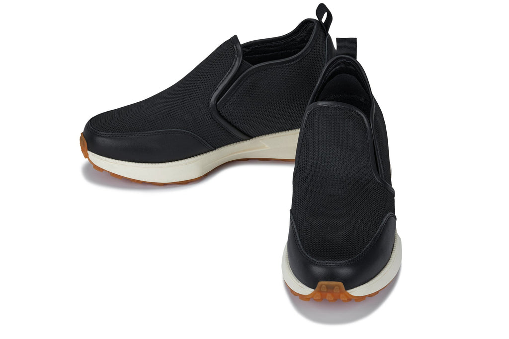 CALTO - J1433  - 3.3 Inches Taller (Black) - Casual Chunky Sole Sneaker Loafers
