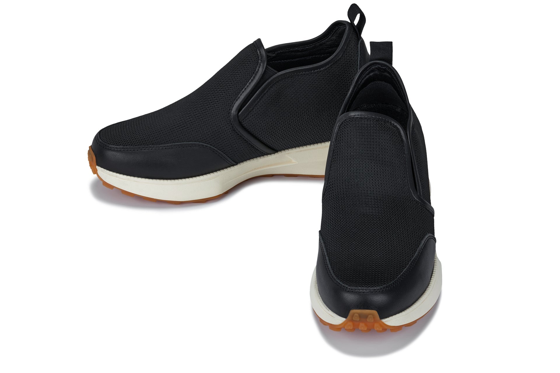 CALTO - J1433  - 3.3 Inches Taller (Black) - Casual Chunky Sole Sneaker Loafers
