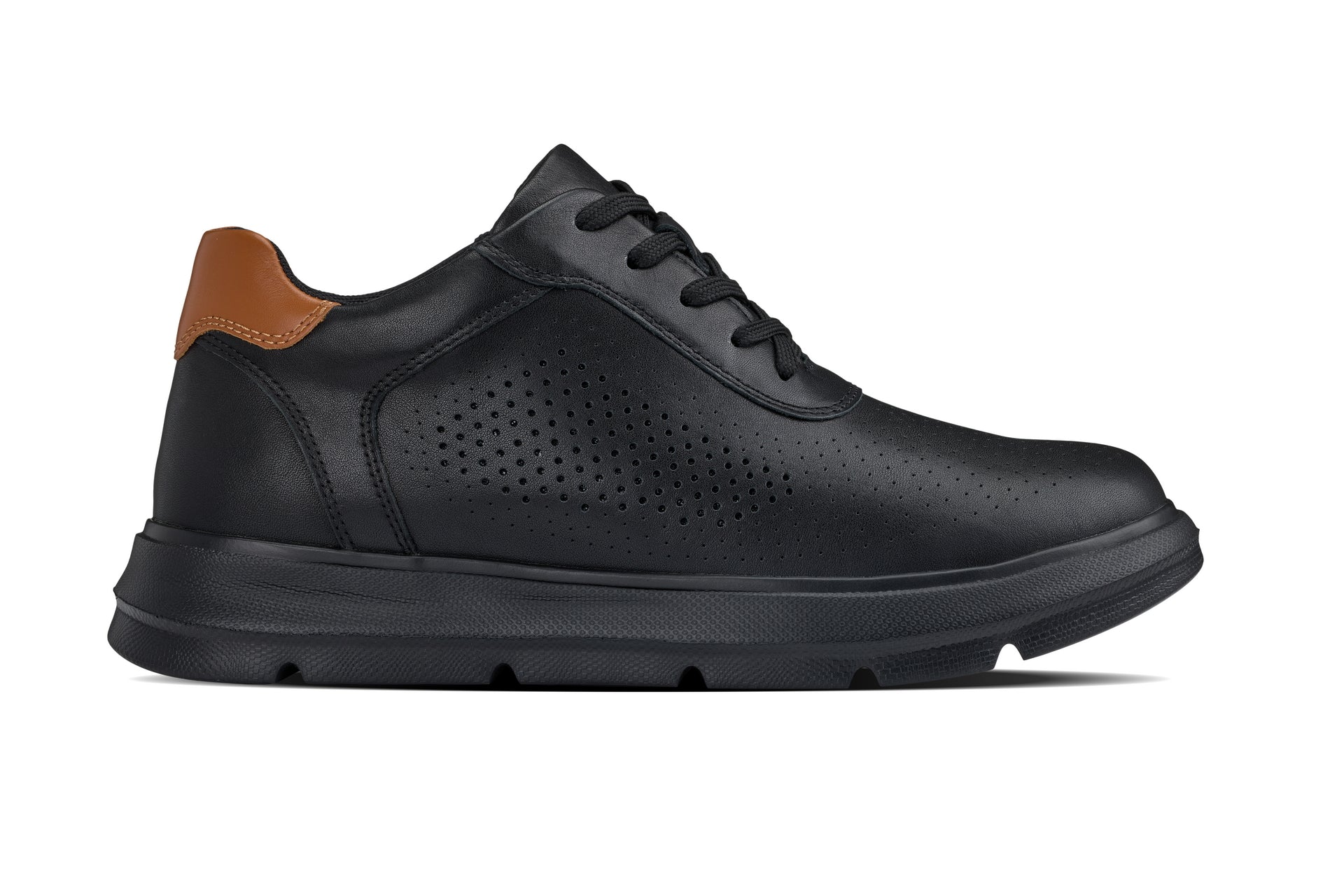CALTO - J1580  - 2.6 Inches Taller (Black/Black Sole) - Lightweight Casual Walkers