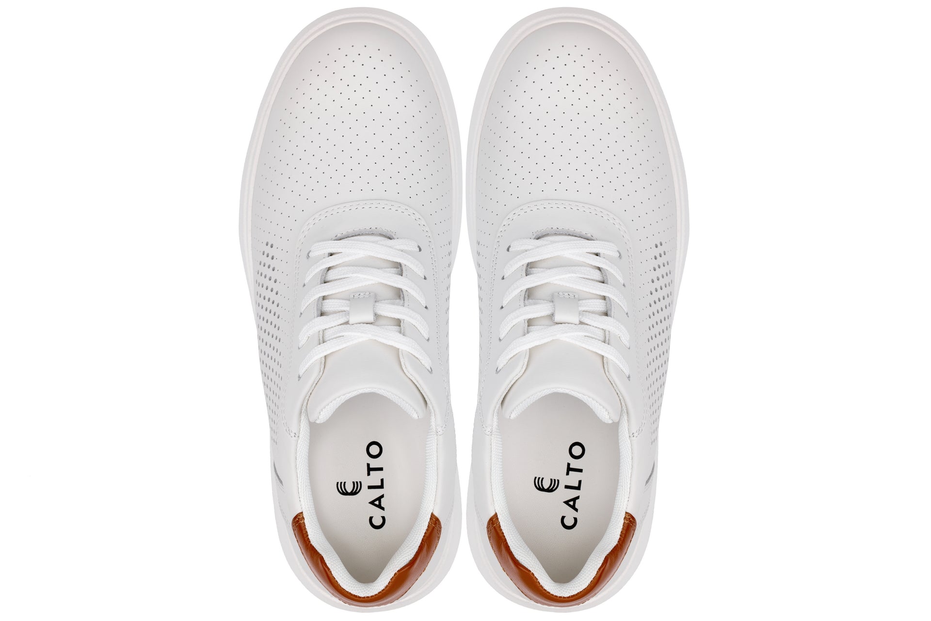 CALTO - J1581  - 2.6 Inches Taller (White) - Lightweight Casual Walkers