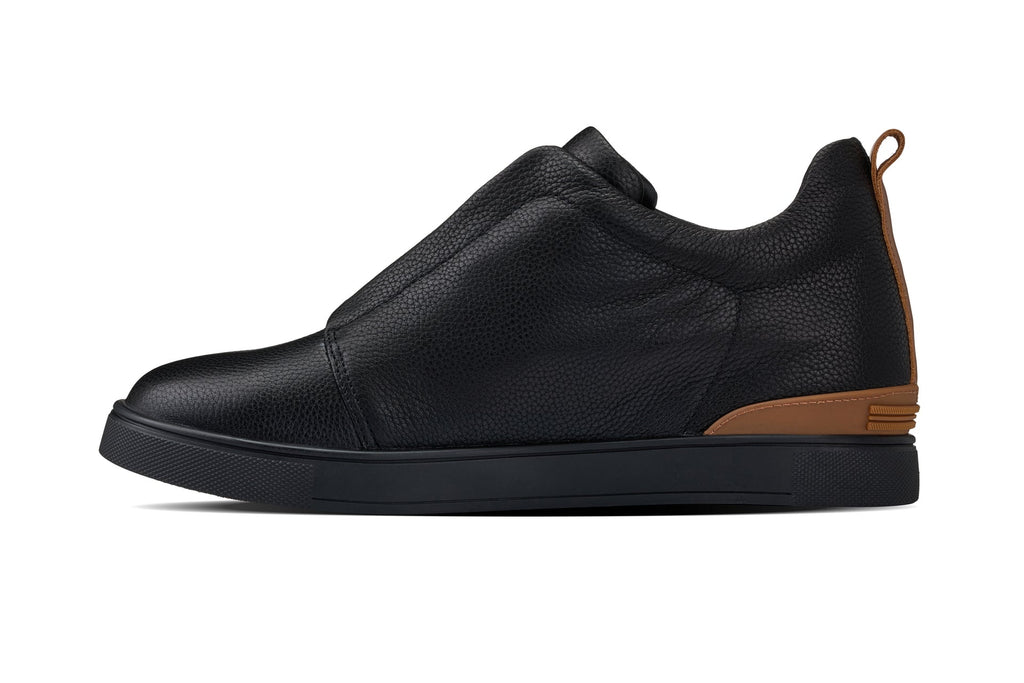 CALTO - J1931  - 2.6 Inches Taller (Black/Black Sole) - Slip-On Snoafers