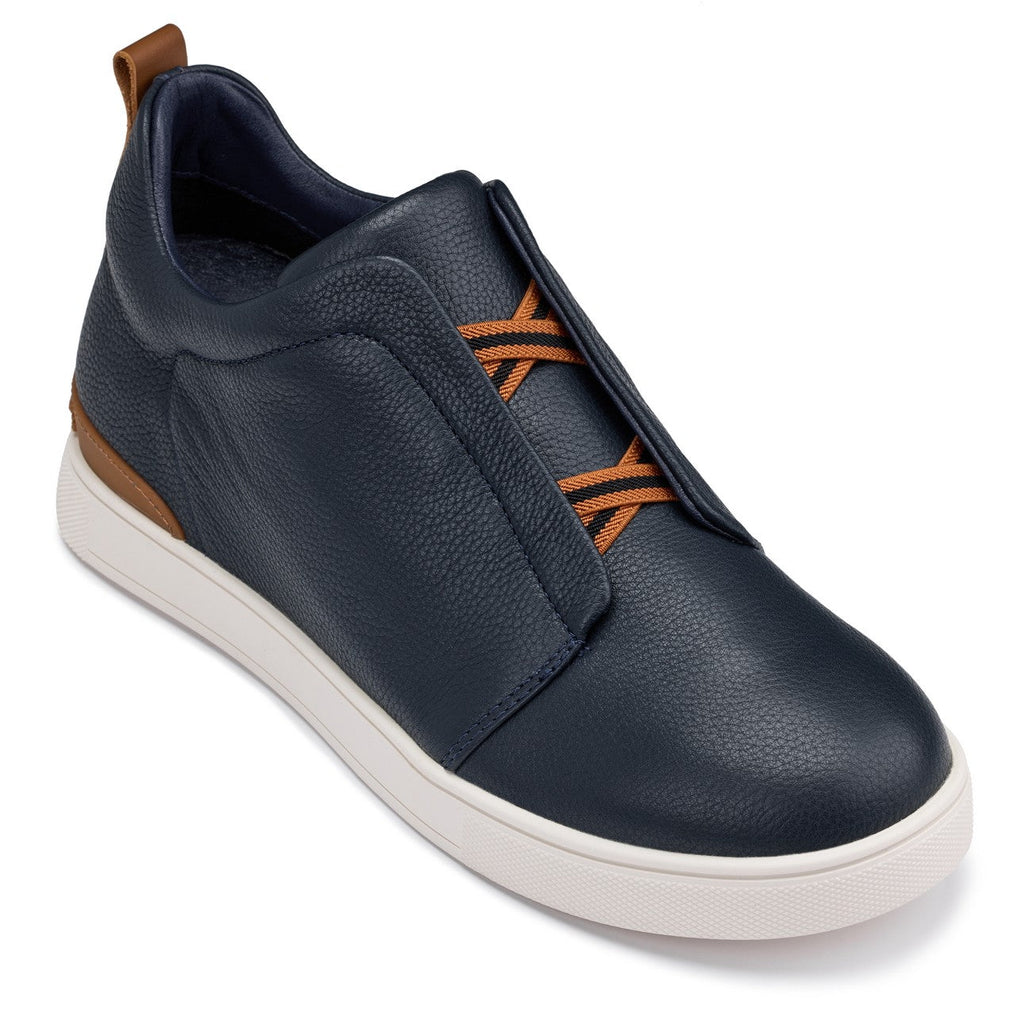 CALTO - J1934  - 2.6 Inches Taller (Navy) - Slip-On Snoafers