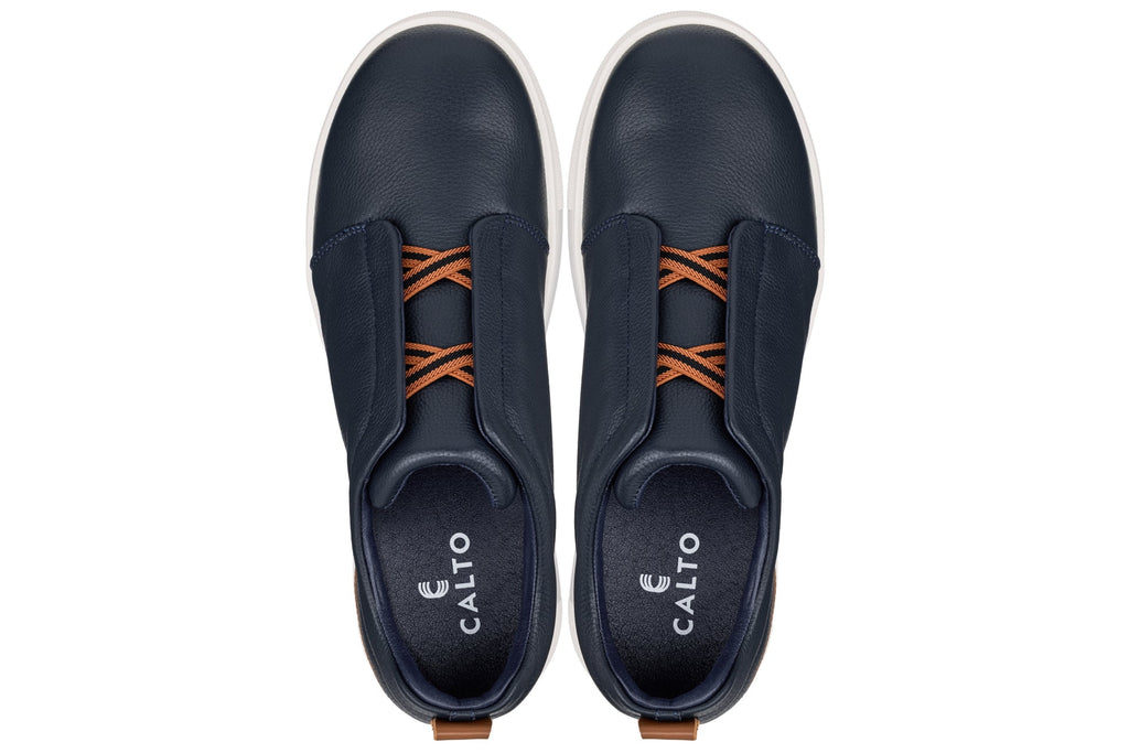 CALTO - J1934  - 2.6 Inches Taller (Navy) - Slip-On Snoafers