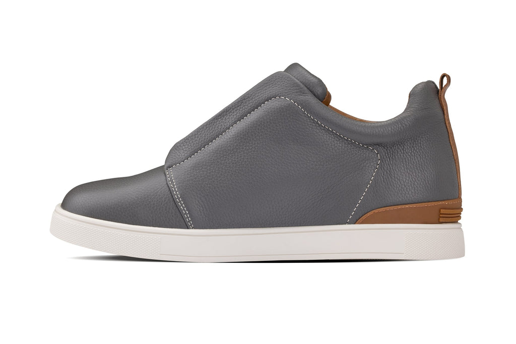 CALTO - J1935  - 2.6 Inches Taller (Grey) - Slip-On Snoafers