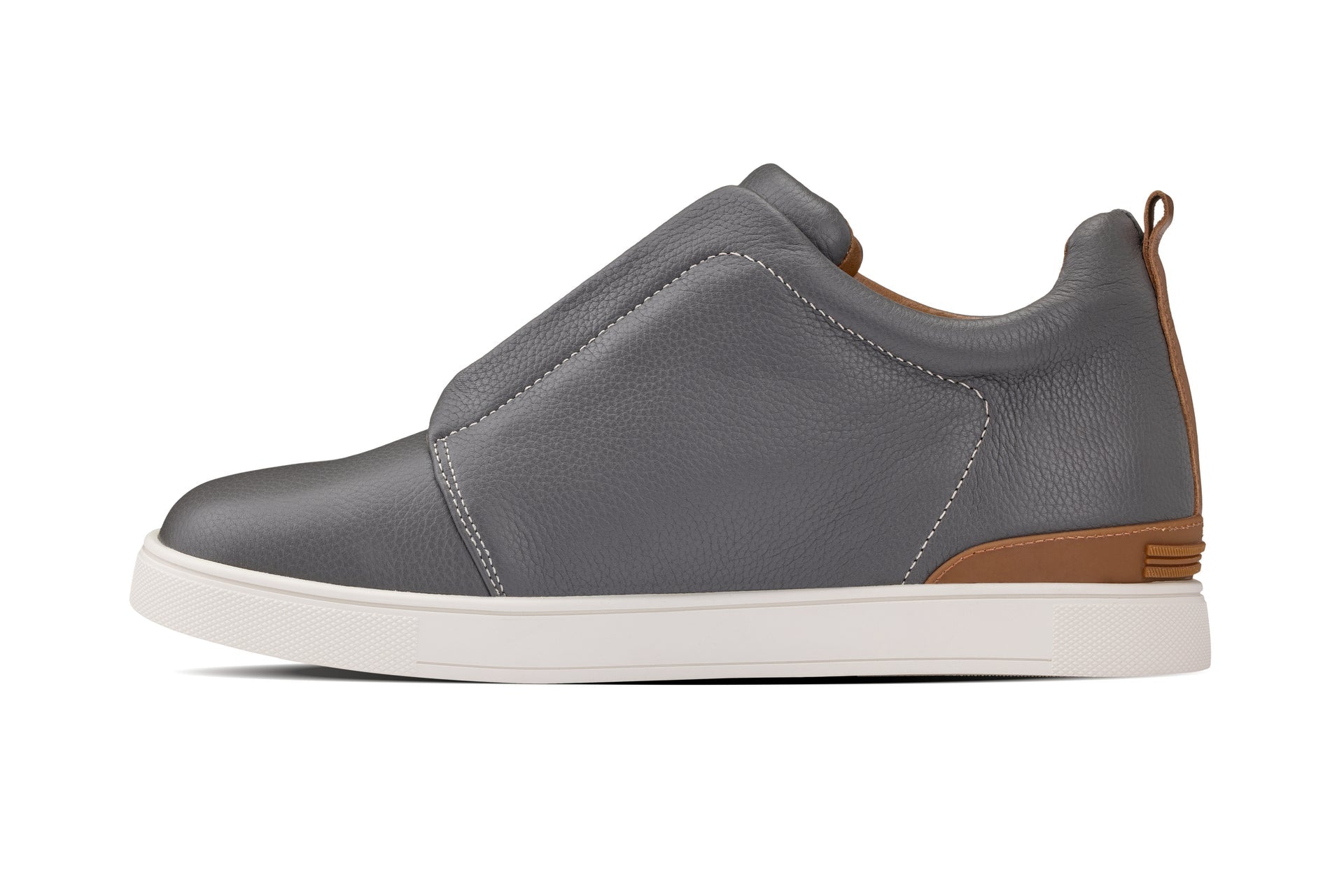 CALTO - J1935  - 2.6 Inches Taller (Grey) - Slip-On Snoafers